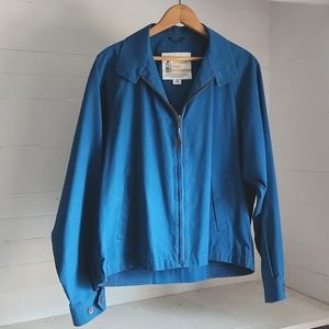 Vintage 70s London Fog Teal Canvas Bomber Jacket